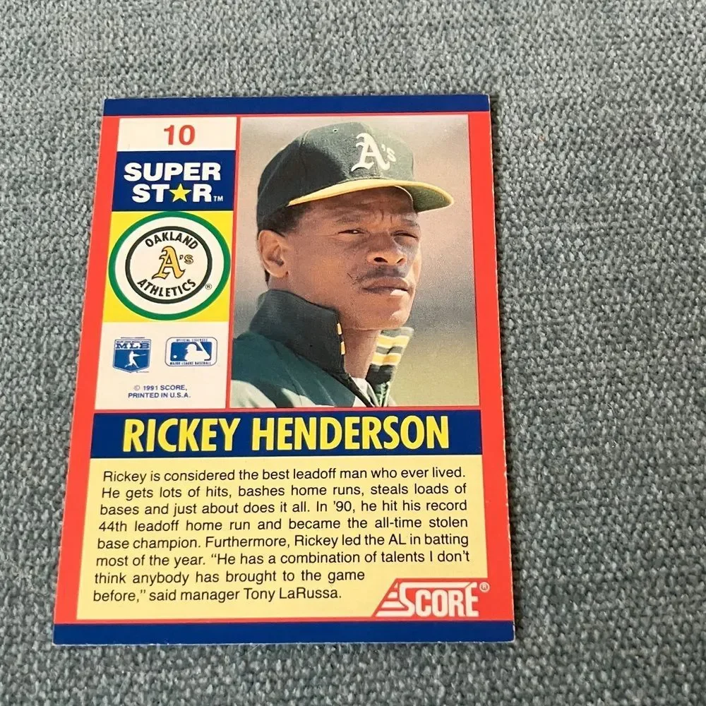 1991 Score Oakland A's Baseball Card Trading Card